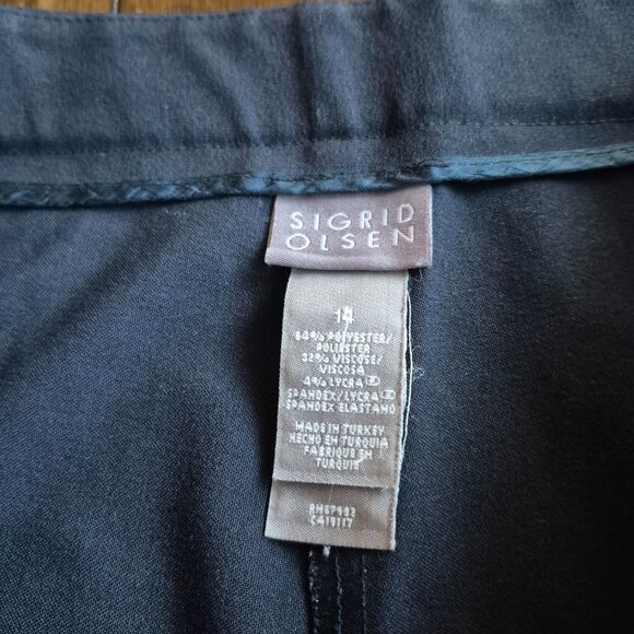 Sigrid Olsen Womens Navy Wide Leg Pants Size 14 - Picture 3 of 5